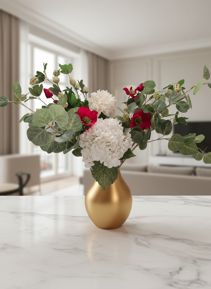 Création signature Ateliers Capucina — bouquet fleurs artificielles